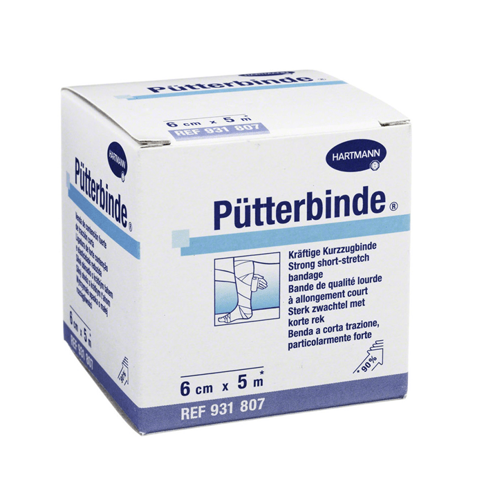 PÜTTERBINDE - среднерастяжимый компрессионный бинт цвета кожи, с зажимами (5 м X 10 см)