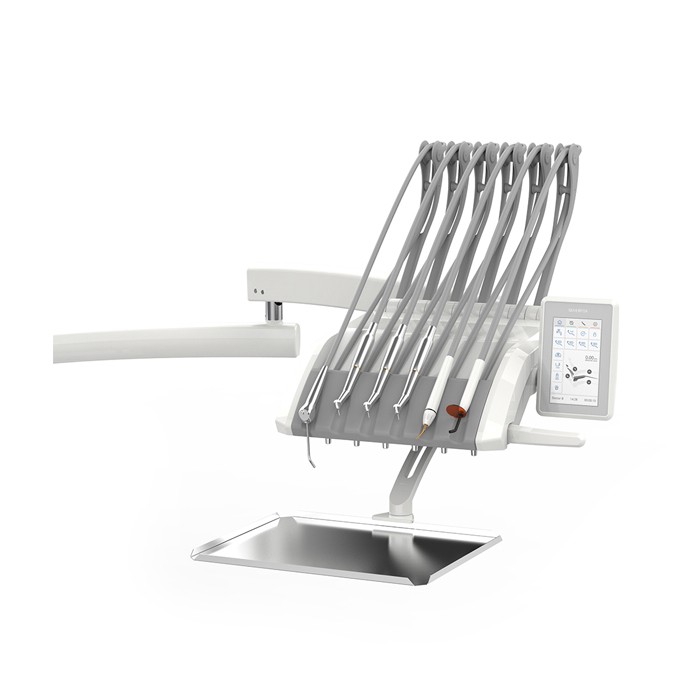 SILVERFOX 8000C-SRS0 PRO – стоматологическая установка с верхней подачей и с мягкой обивкой