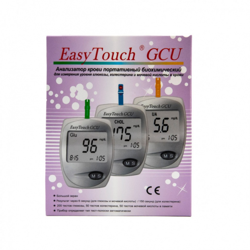 Прибор для измерения холестерина, глюкозы и мочевой кислоты ИзиТач (Easy Touch GCU)
