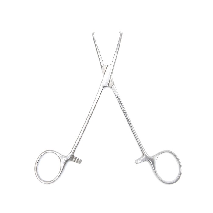 Зажим кровоостанавливающий 1х2 зубый зубчатый изогнутый N 1 150мм