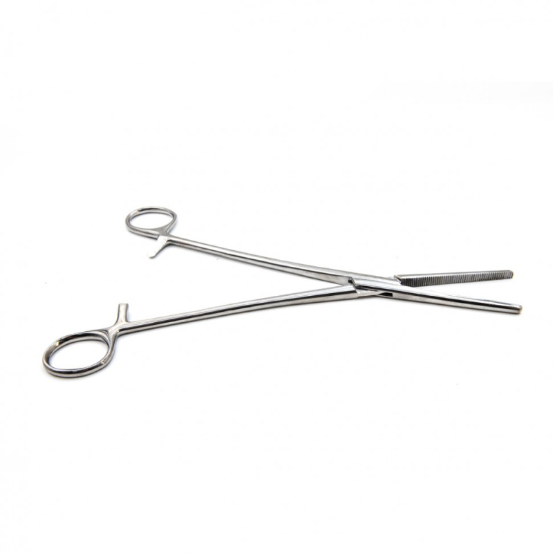 Зажим гинекологический к/о зубчатый прямой №3 220 мм