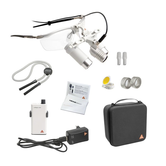 Осветитель медицинский налобный LED LoupeLight2 с принадлежностями в наборе Heine