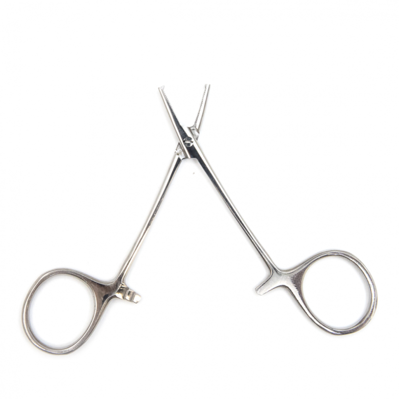 Зажим к/о глазной, прямой с зубом, 84 мм