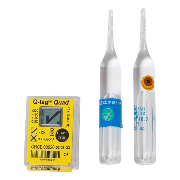 Термоиндикатор Кью-тэг Квад одноразовый четырехпороговый
