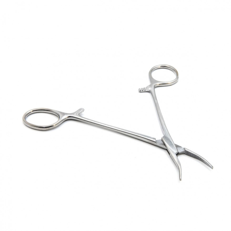 Зажим кровоостанавливающий "Москито", изогнутый по ребру, 160 мм. Surgiwell