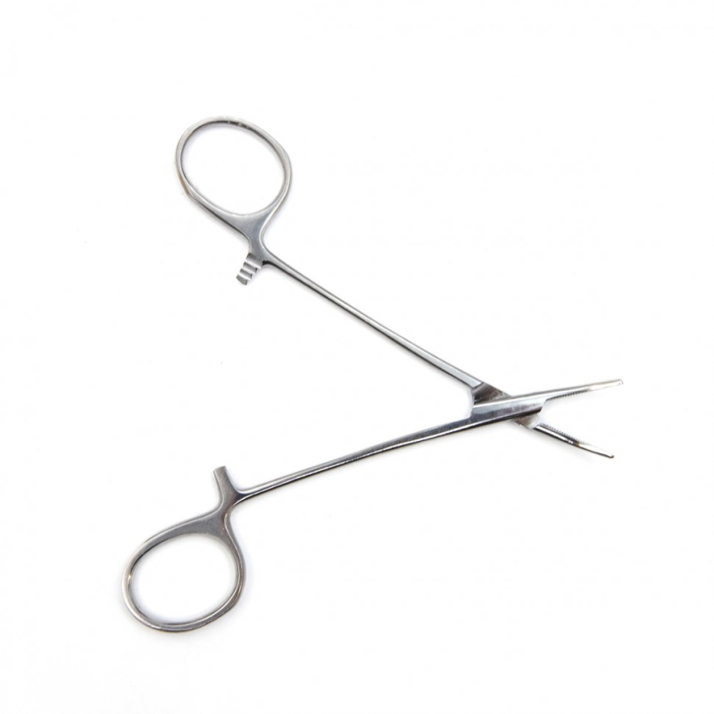 Зажим кровоостанавливающий "Москито", изогнутый для новорожденных, 127мм. Surgiwell