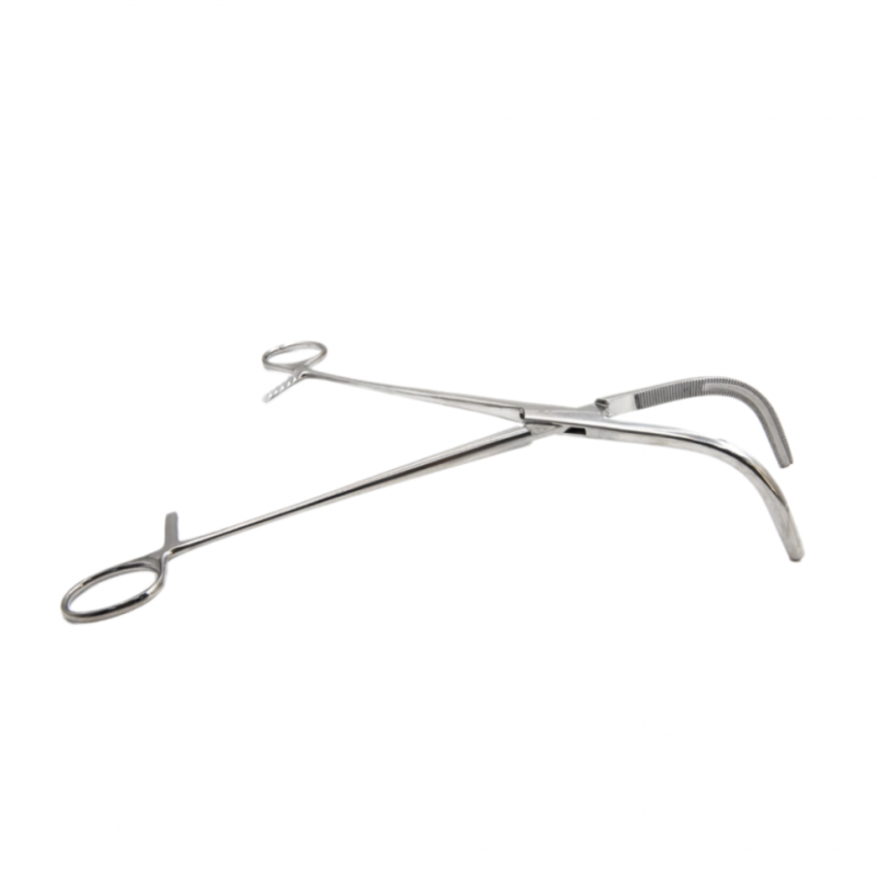 Зажим жесткий для влагалищных операций, №2, изогнутый, 233 мм. Surgiwell