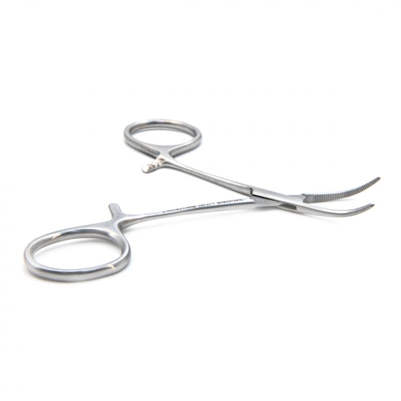 Зажим кровоостанавливающий зубчатый изогнутый 10 см Mikro-Mosquito Surgicon