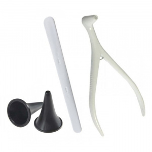 Набор оториноларингологический "ЕВАЛОР" тип 2,  (зеркало носовое тип 2 № 30, шпатель для языка двухсторонний, воронка ушная №1, №3), 20 компл