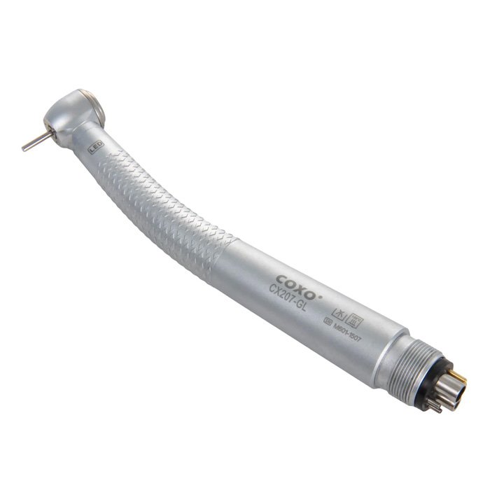 CX207-GL - турбинный наконечник с фиброоптикой, с ортопедической головкой, для 6-ти канального соединения, Coxo