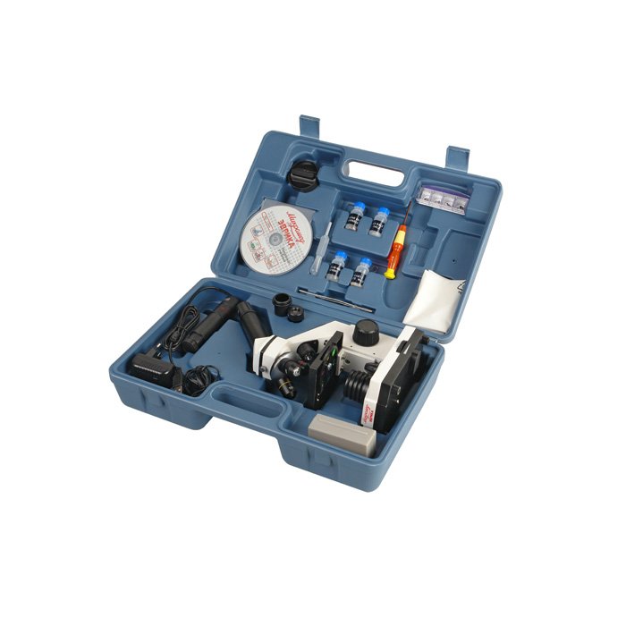 Микроскоп учебный Эврика 40х-1280х с видеоокуляром в кейсе