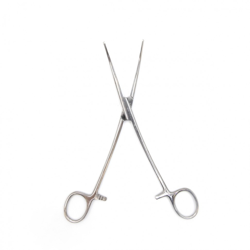 Зажим кровоостанавливающий, зубчатый, изогнутый №2, 205 мм. Surgiwell