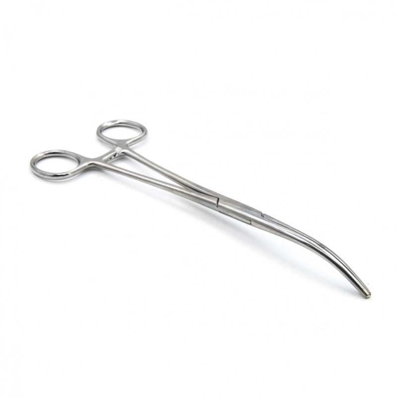 Зажим кровоостанавливающий, зубчатый, изогнутый №2, 205 мм. Surgiwell