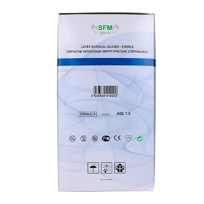 Перчатки хирургические СТЕРИЛЬНЫЕ, латексные, опудренные, текстурированные, SFM, размер 9,0