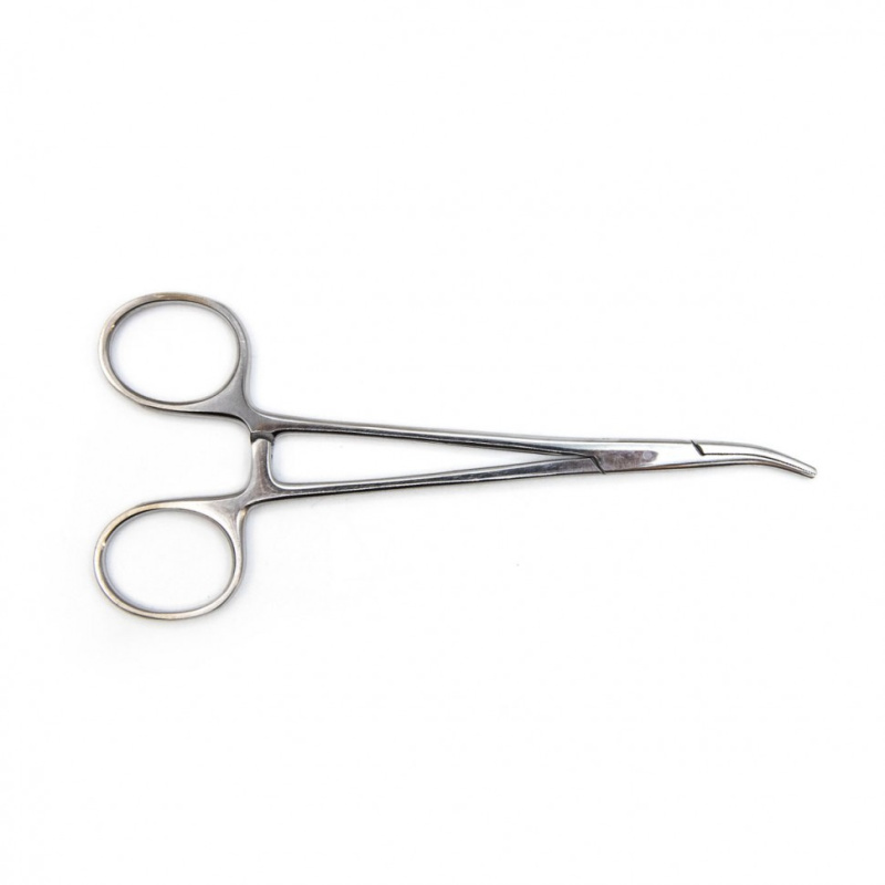 Зажим кровоостанавливающий "Москито", изогнутый по ребру, 160 мм. Surgiwell