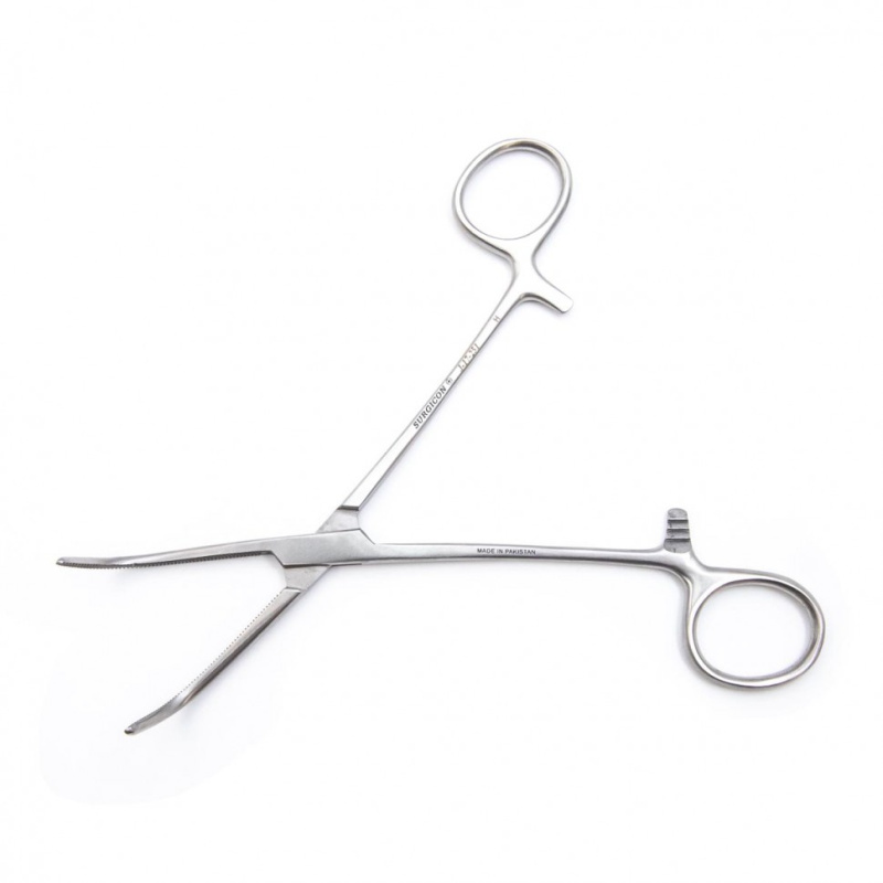 Зажим артериальный по Микстеру-О Шаугнези горизонтально-изогнутый, 180 мм