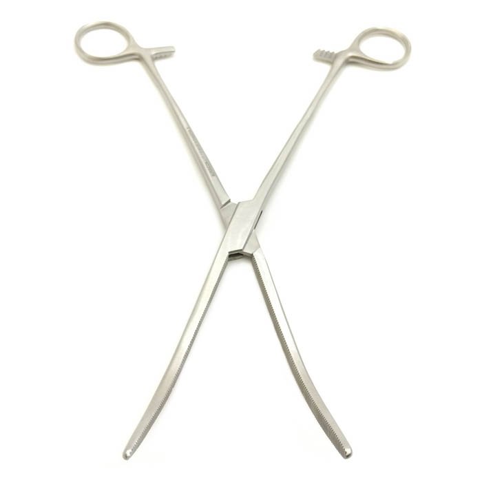 Зажим кровоостанавливающий зубчатый изогнутый N 3 270мм