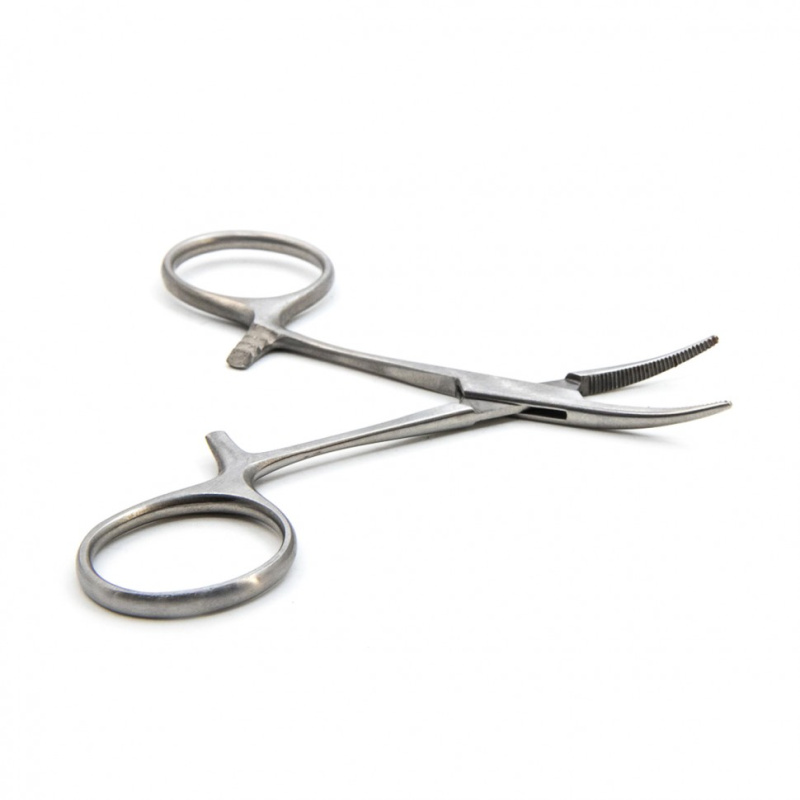 Зажим сосудистый изогнутый, 100 мм. Surgiwell