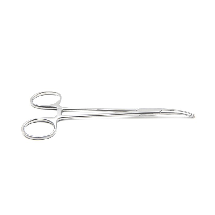 Зажим кровоостанавливающий 1х2 зубый зубчатый изогнутый N 1 150мм