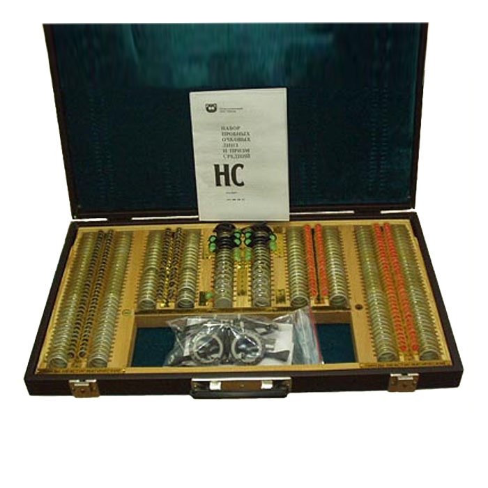 Набор пробных очковых линз и призм средний до 258 предметов, с оправой 2шт.