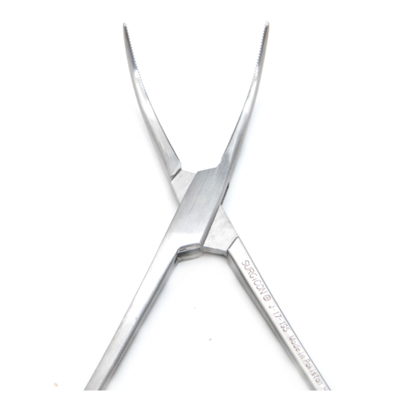 Зажим артериальный и лигатурный по Оверхольту, 21 см