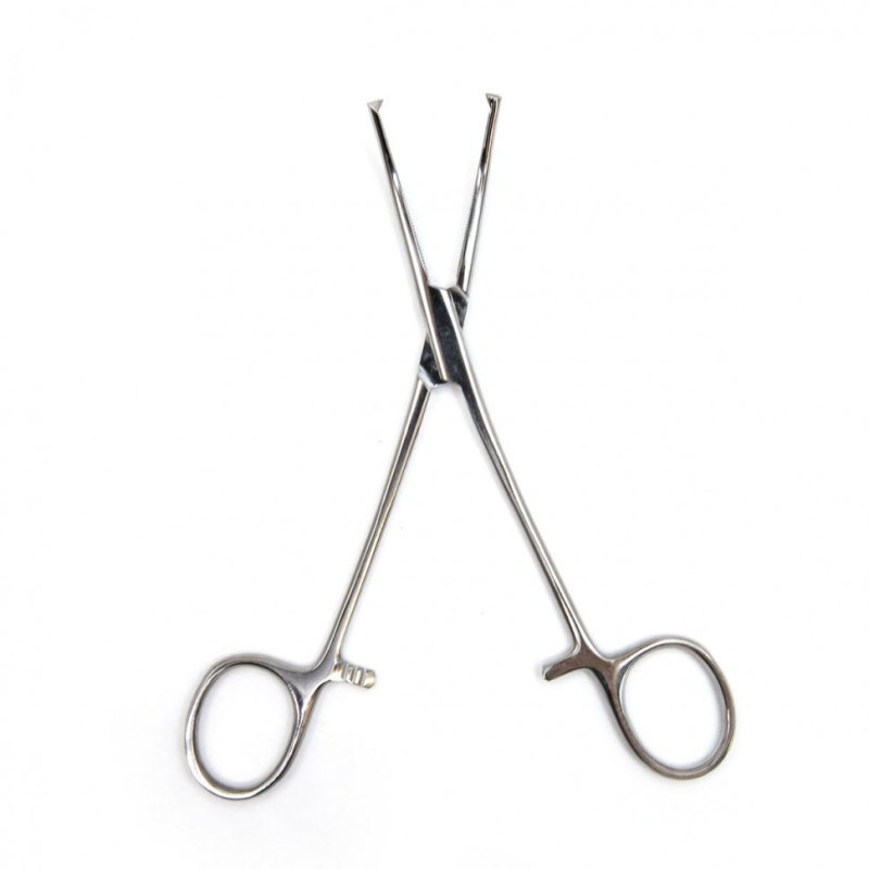 Зажим кровоостанавливающий, одно- и двузубый, зубчатый, изогнутый №2, 165 мм. Surgiwell