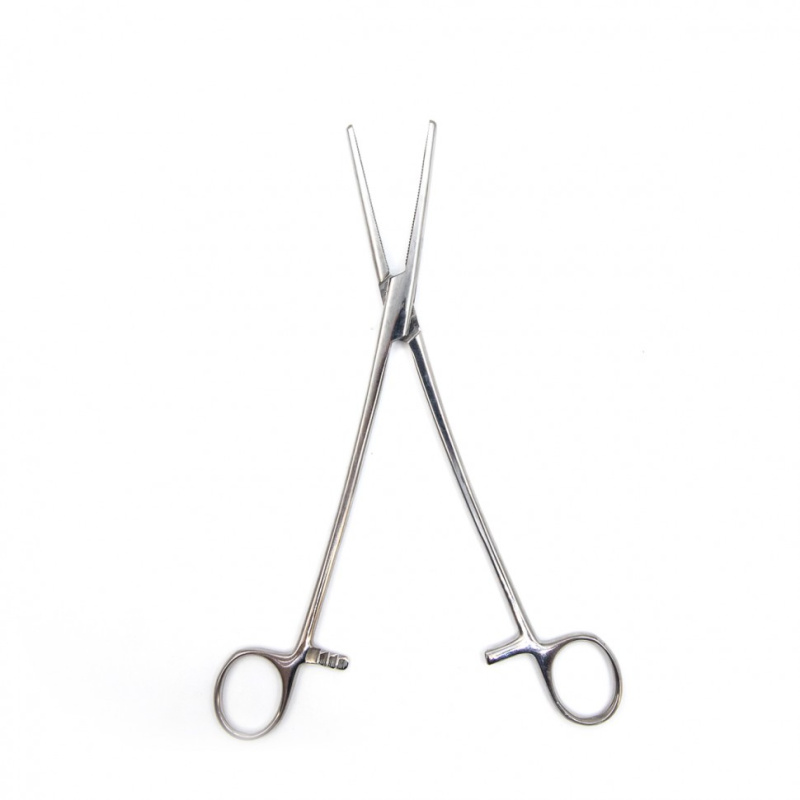Зажим гинекологический к/о зубчатый прямой №3 220 мм