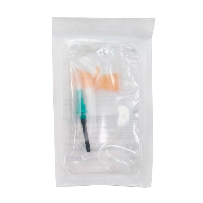 Игла одноразовая стерильная для взятия крови Rustech Игла-"бабочка" с луэр-адаптером 0,5х19мм (25Gх3/4''), катетер 19 см, 100 шт/уп