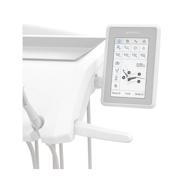 SILVERFOX 8000C-CRS0 Compact – стоматологическая установка с верхней подачей, без гидроблока и с мягкой обивкой