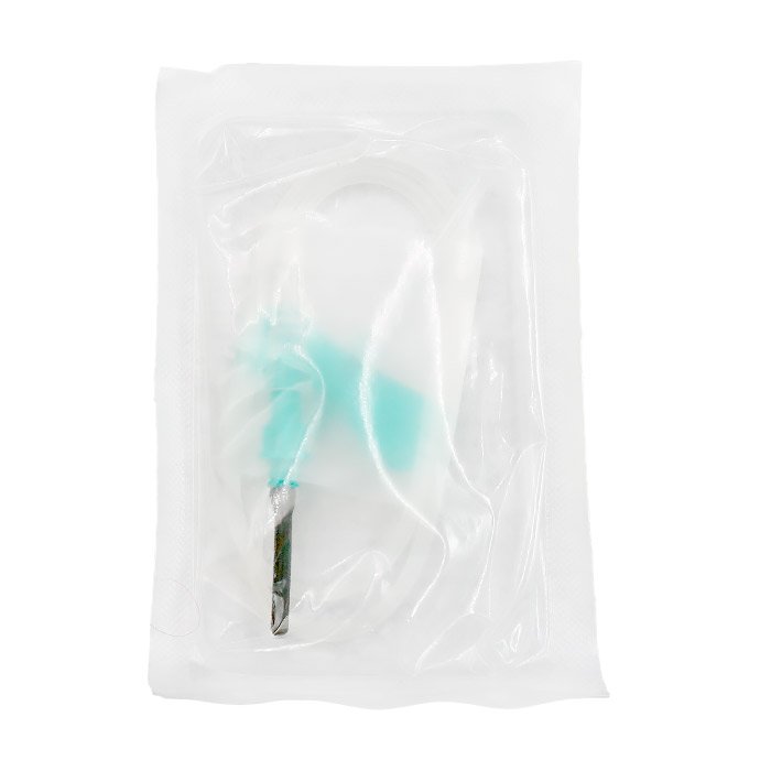 Игла одноразовая стерильная для взятия крови Rustech. Игла-"бабочка" с луэр-адаптером 0,8х19мм (21Gх3/4''), катетер 30 см, 100 шт/уп