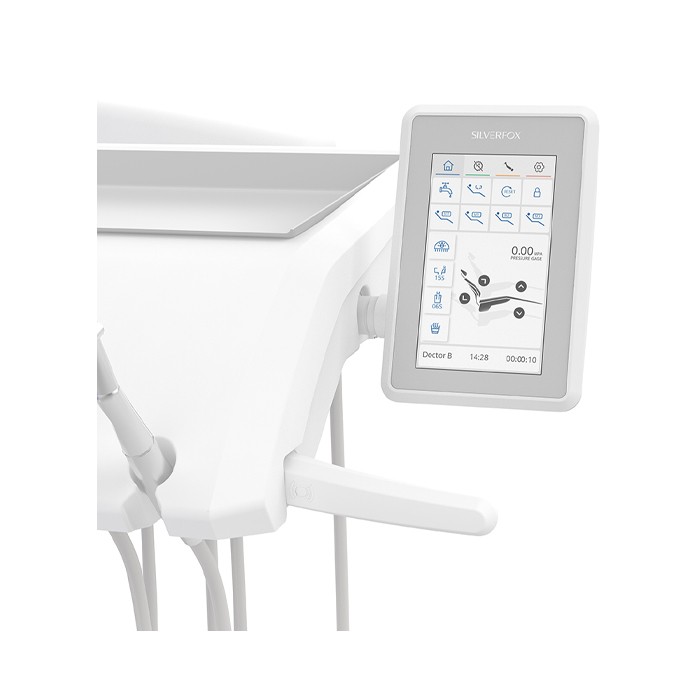 SILVERFOX 8000C Implant – стоматологическая установка с подкатным блоком врача и с мягкой обивкой
