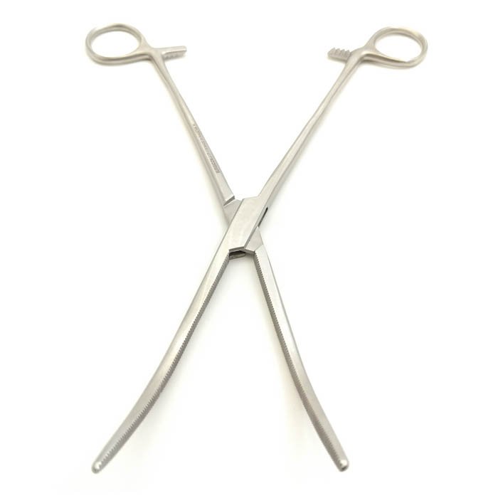 Зажим кровоостанавливающий зубчатый изогнутый N 3 270мм