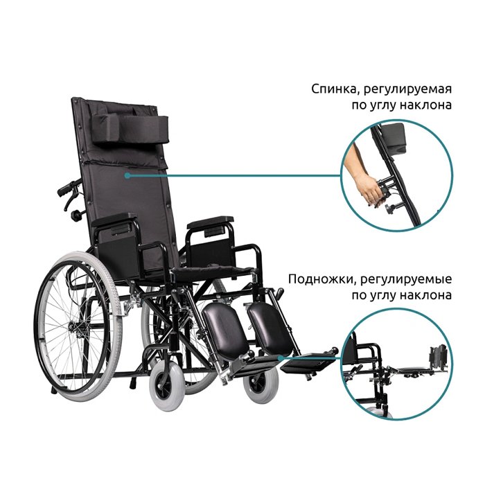 Инвалидная кресло-коляска механическая Ortonica Recline 100