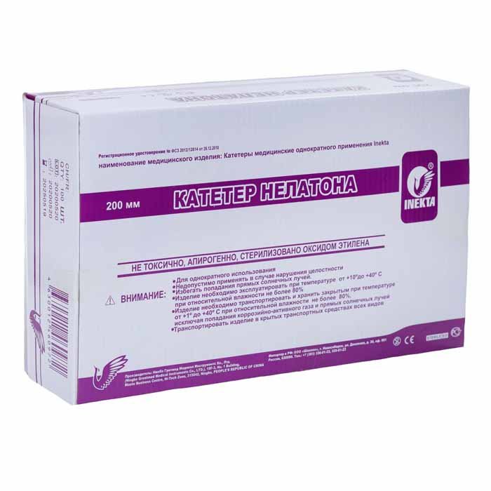 Катетер Нелатон женский INEKTA CH18 20 см, 100 шт/уп