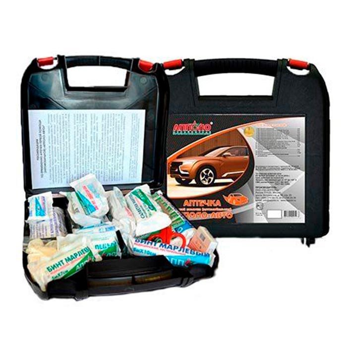 Аптечка первой помощи АППОЛО-АВТО-ДОРОЖНАЯ (пластиковый чемоданчик)