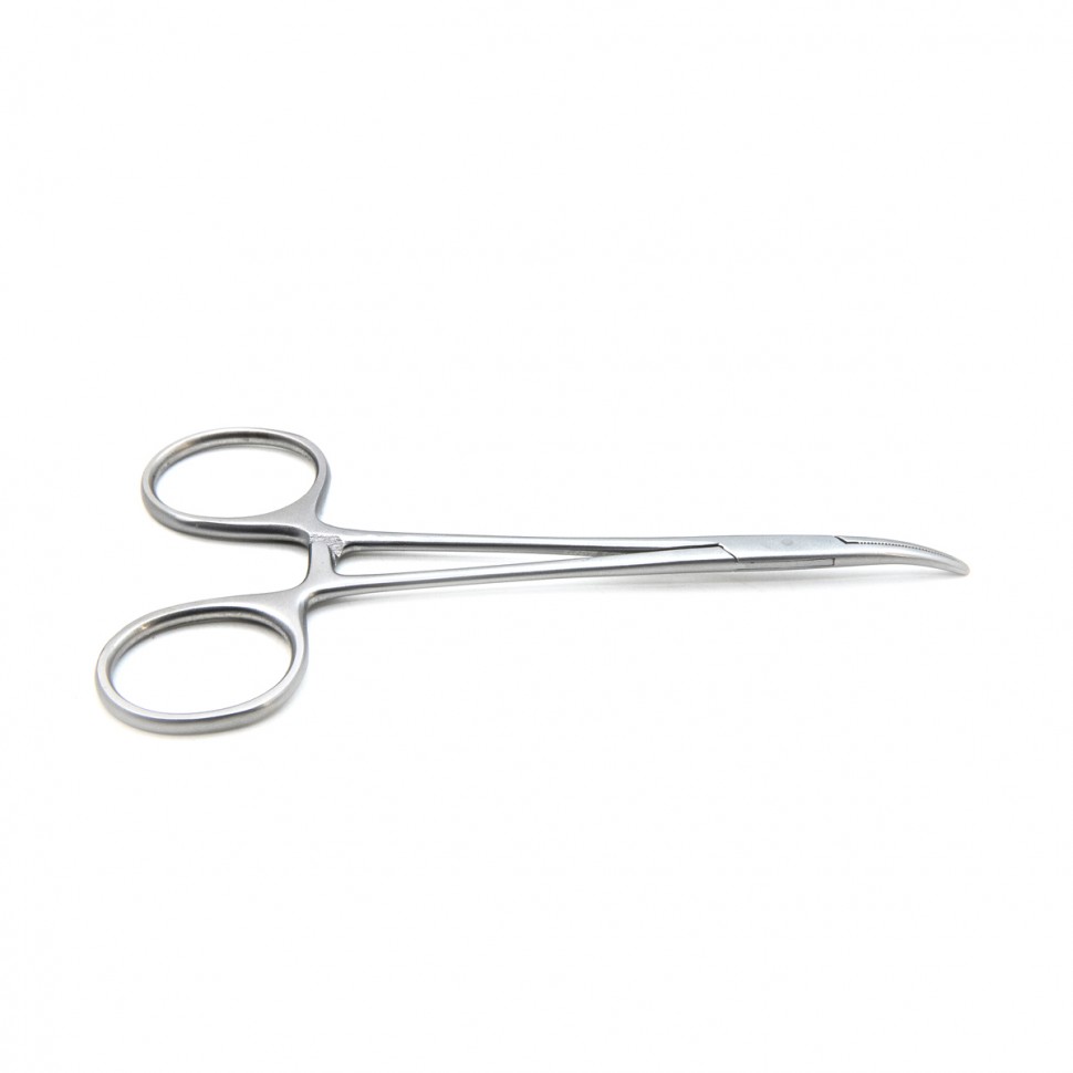Зажим медицинский HALSTED-MOSQUITO, кровоостанавливающий, для новорожденных, изогнутый по плоскости, 125 мм (З-121р), МИЗТ