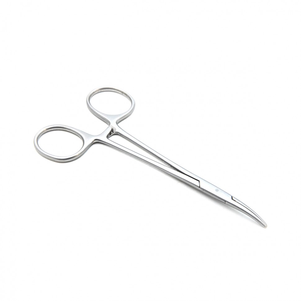 Зажим медицинский HALSTED-MOSQUITO, кровоостанавливающий, для новорожденных, изогнутый по плоскости, 125 мм (З-121р), МИЗТ