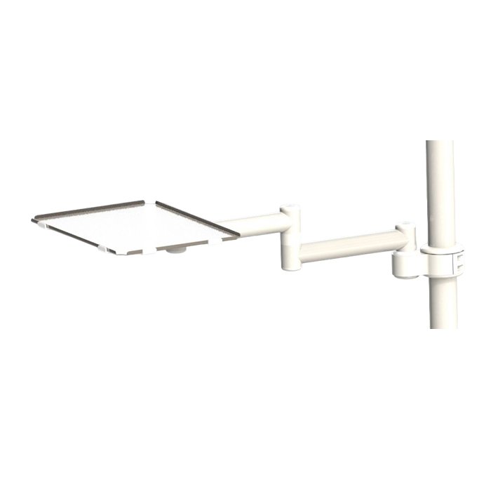 Столик инструментальный DS-Tab-40-2 (нержавеющая сталь / стекло)