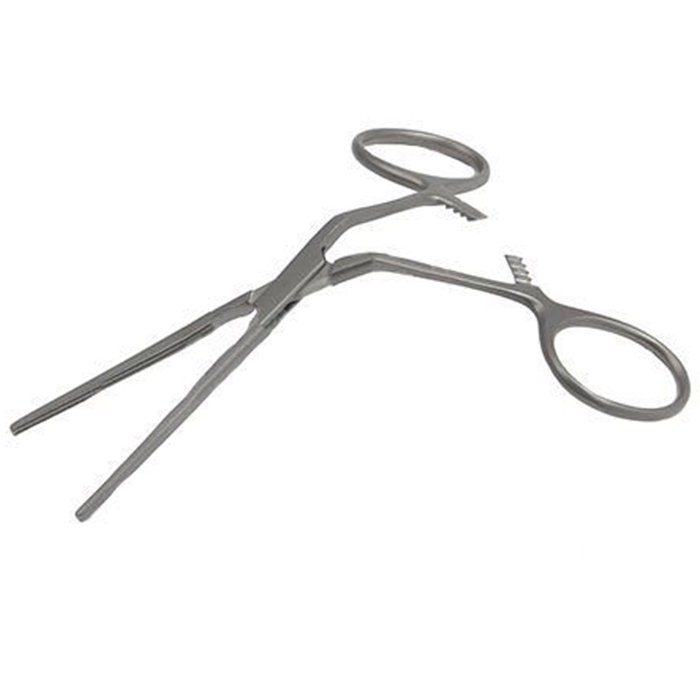 Зажим сосудистый педиатрический 125 мм прямой, ручки изогн.под углом ПТО Медтехника