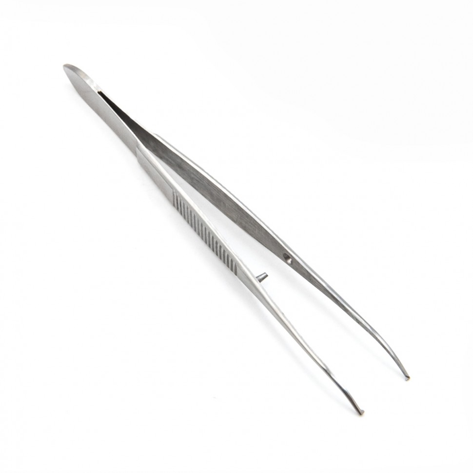 Пинцет глазной, по Грейфу 10см, изогнутый