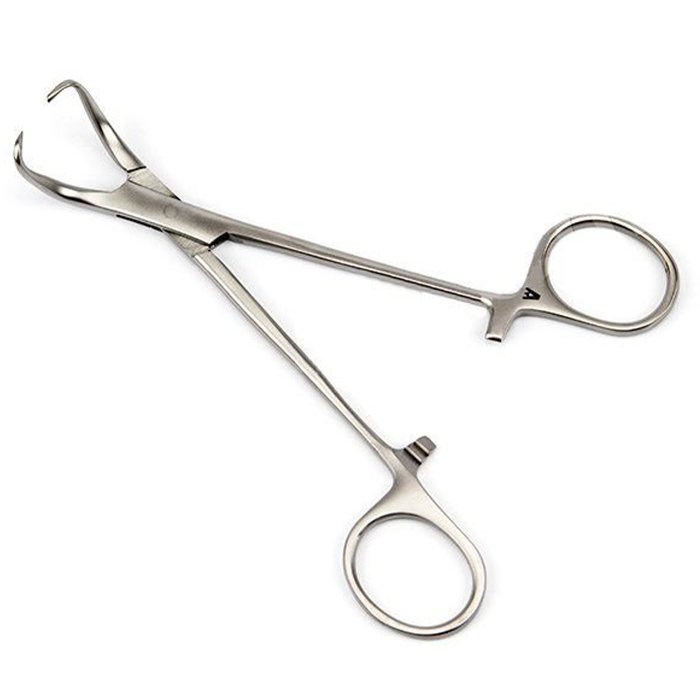 Зажим с кремальерой для операционного белья, 146 мм