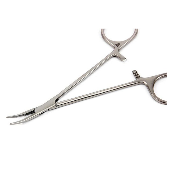 Зажим микроартериальный, изогнутый, Москит, 125 мм (блестящие)