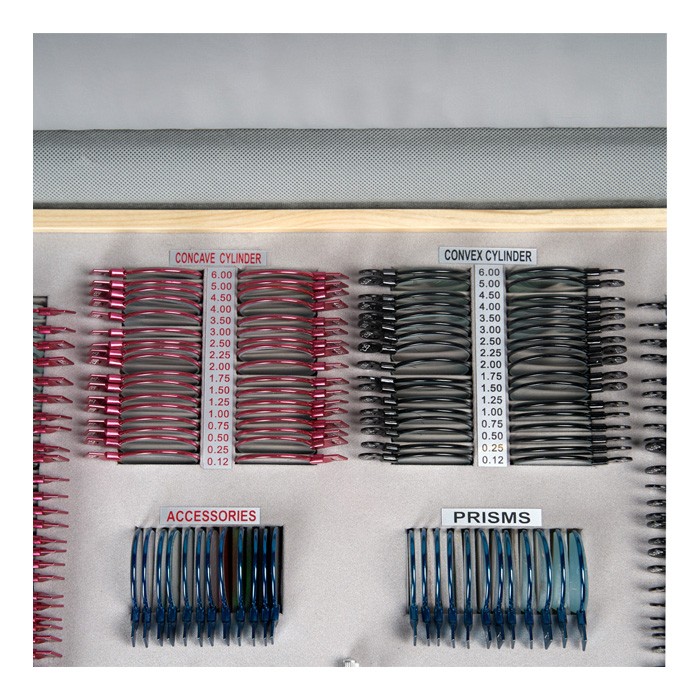 Набор пробных очковых линз с оправой на 232 линзы (металл)