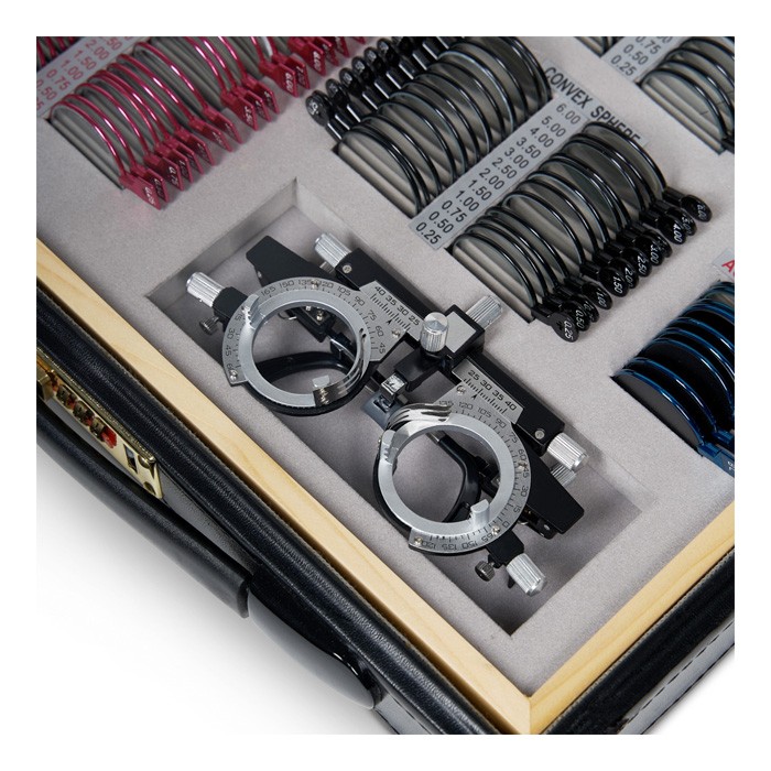 Набор пробных очковых линз с оправой на 103 линзы (металл)