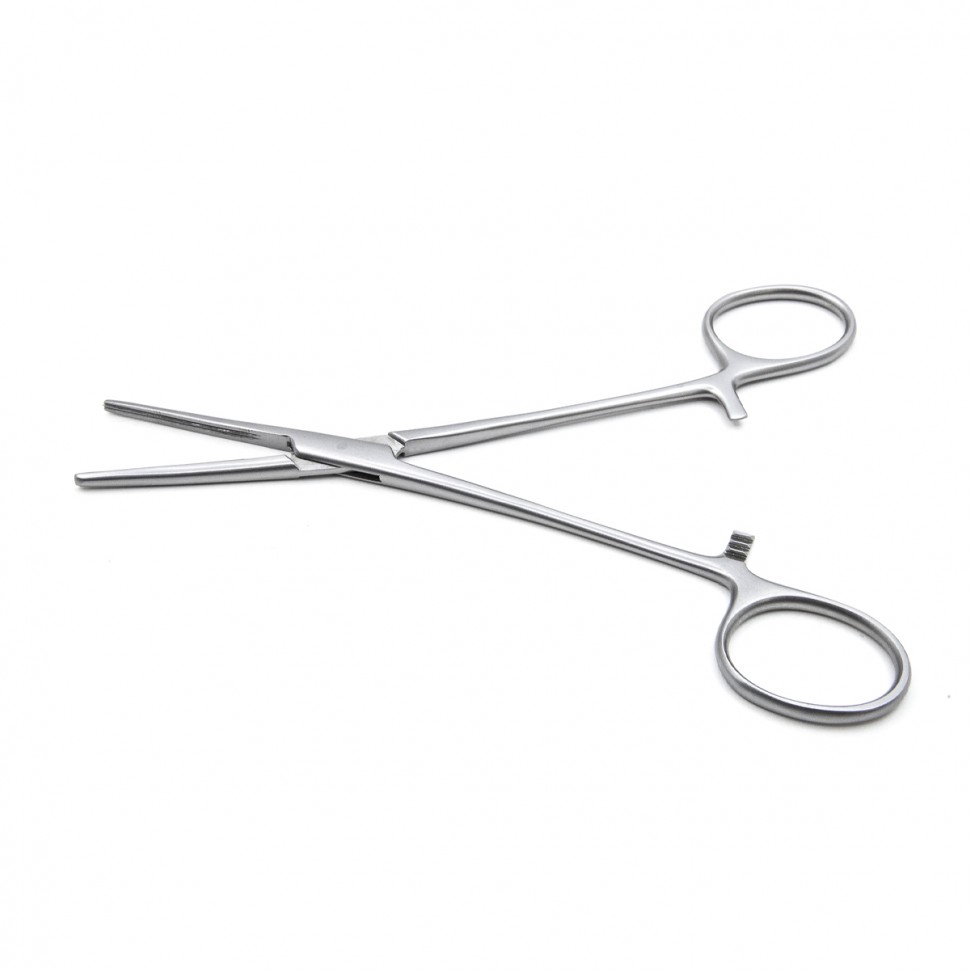 Зажим медицинский DE BAKEY-RANKIN, кровоостанавливающий с атравматической нарезкой прямой, 160 мм (З-11-1р), МИЗТ