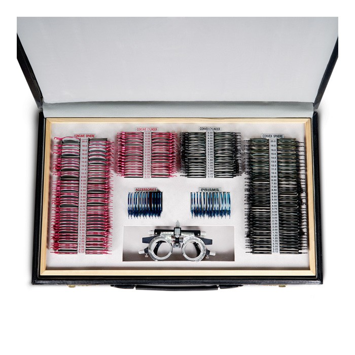 Набор пробных очковых линз с оправой на 232 линзы (металл)