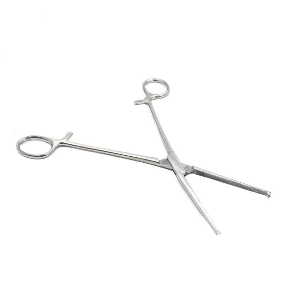 Зажим кровоостанавливающий, одно- и двузубый, зубчатый, прямой №3, 205 мм. Surgiwell