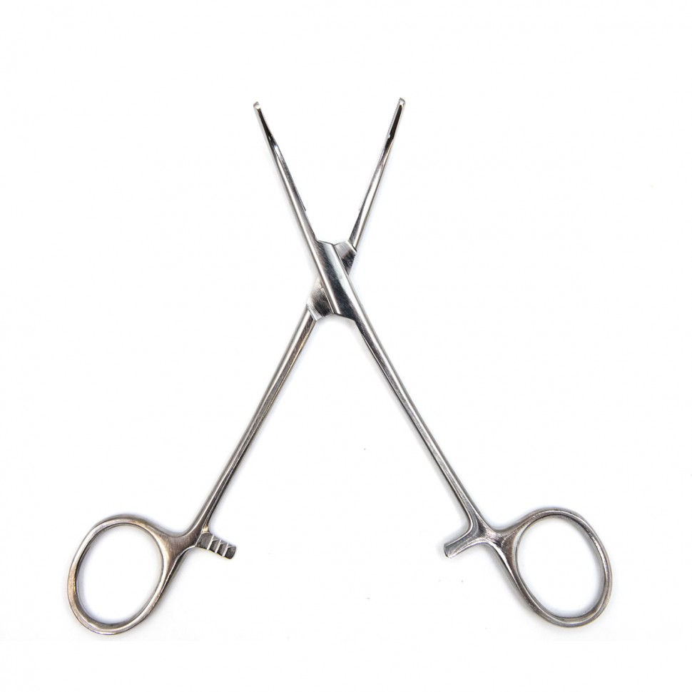 Зажим кровоостанавливающий, с атравматической нарезкой, изогнутый, 160 мм. Surgiwell