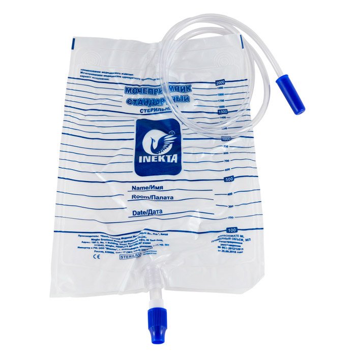Мочеприемник INEKTA стандартный прикроватный стерильный 2л, 10 шт/уп