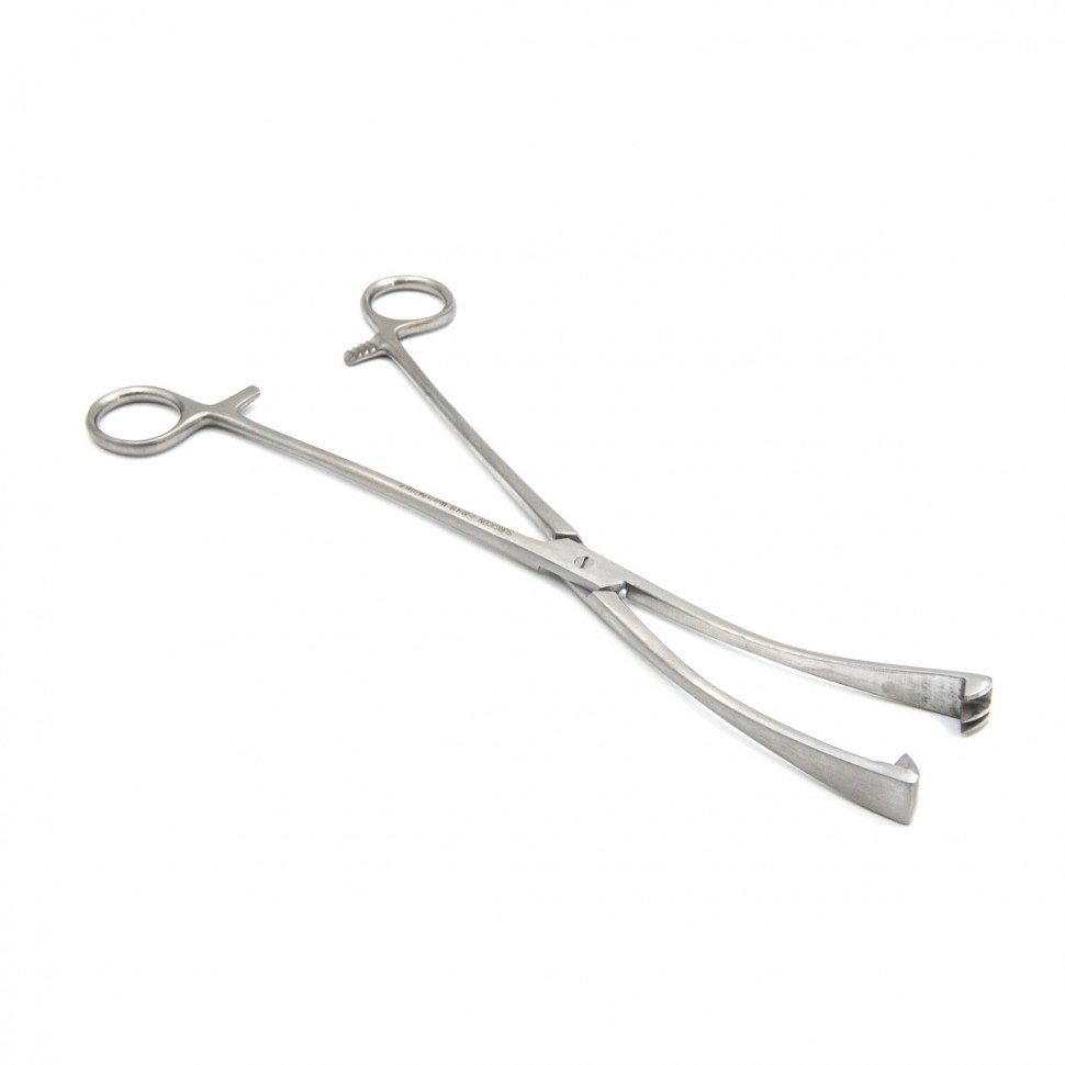 Щипцы маточные 3-х зубые, изогнутые 260 мм